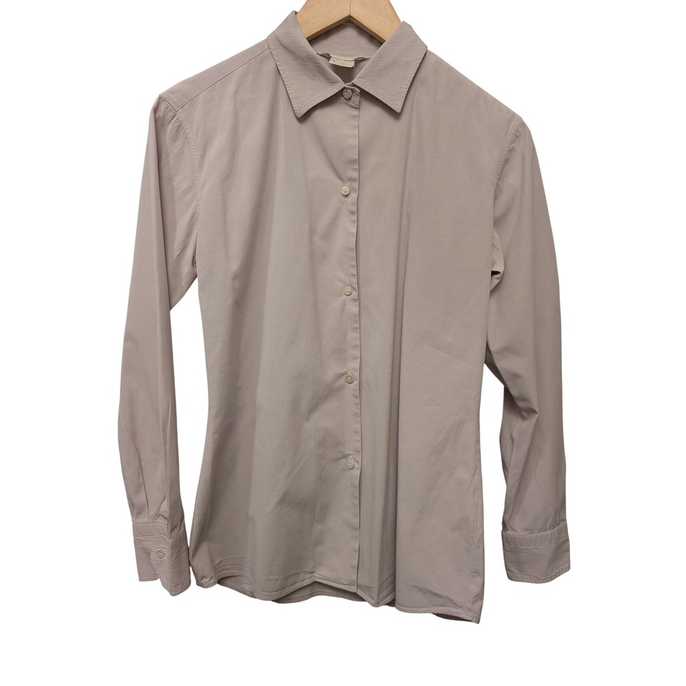 Loro Piana Cotton Button Down Shirt Lavender Long Sleeve Slim Fit Business Work